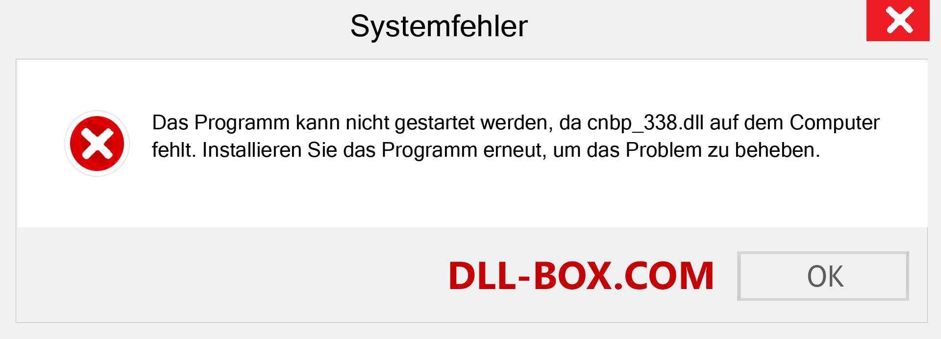 cnbp_338.dll-Datei fehlt?. Download für Windows 7, 8, 10 - Fix cnbp_338 dll Missing Error unter Windows, Fotos, Bildern