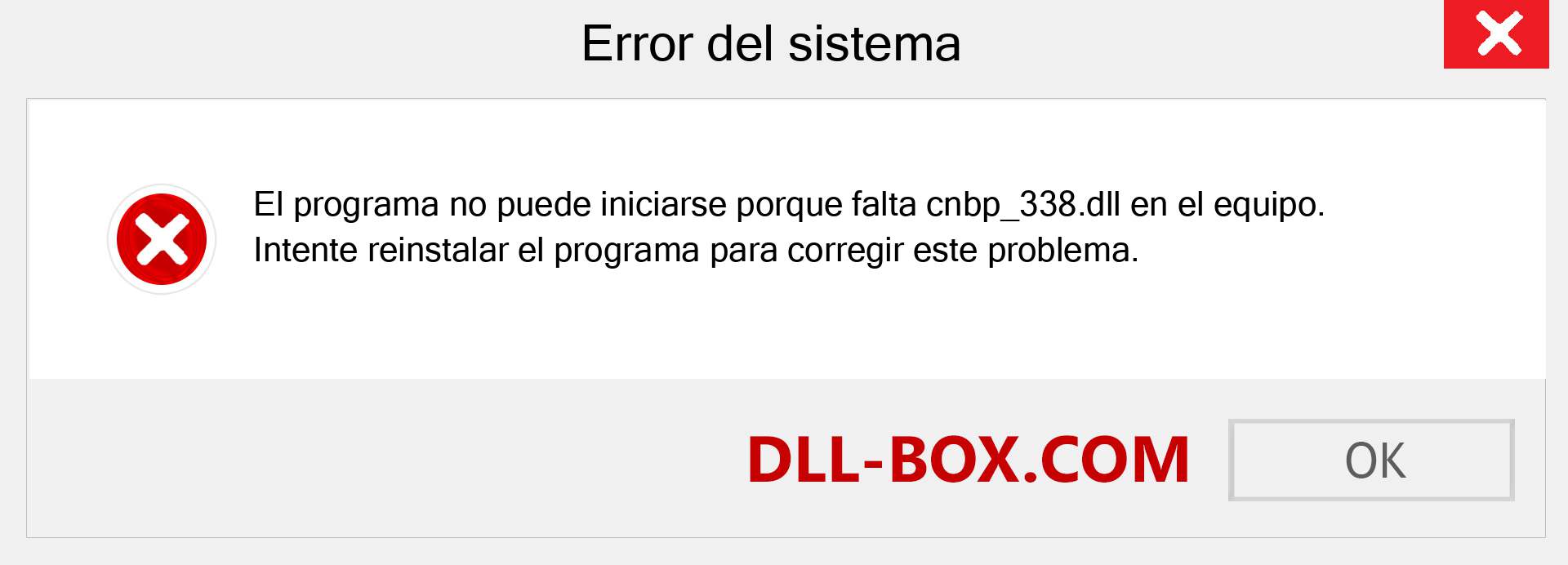 ¿Falta el archivo cnbp_338.dll ?. Descargar para Windows 7, 8, 10 - Corregir cnbp_338 dll Missing Error en Windows, fotos, imágenes